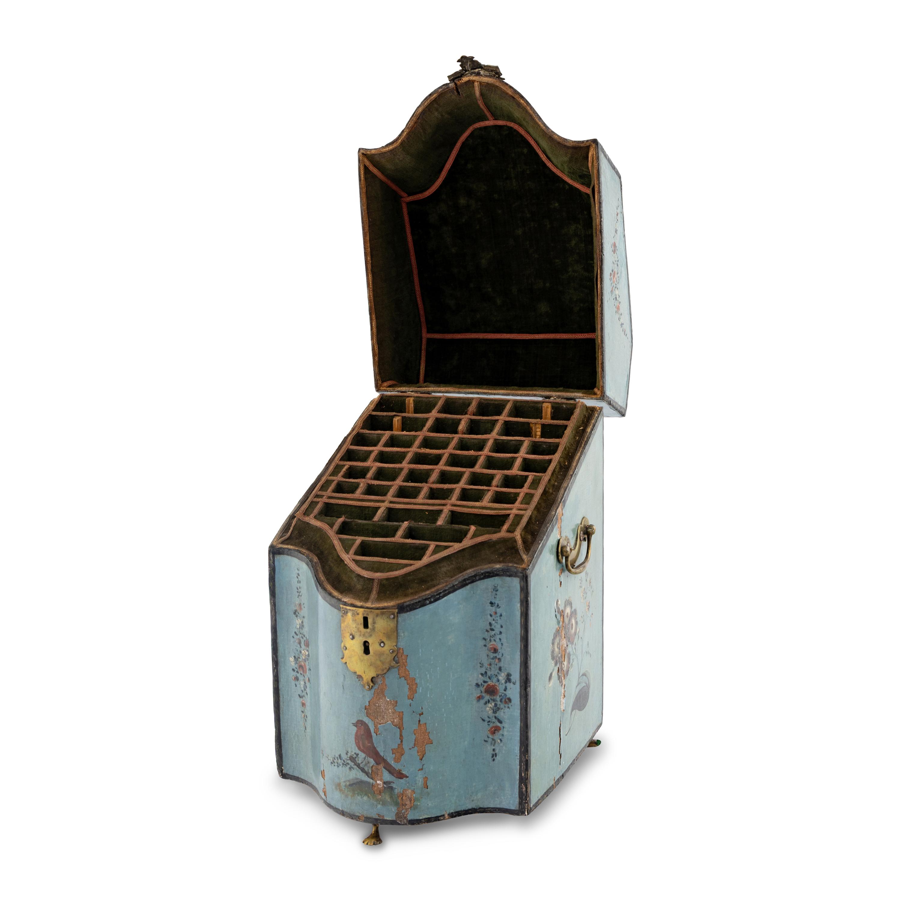 A George III Paint-Decorated Cutlery Box