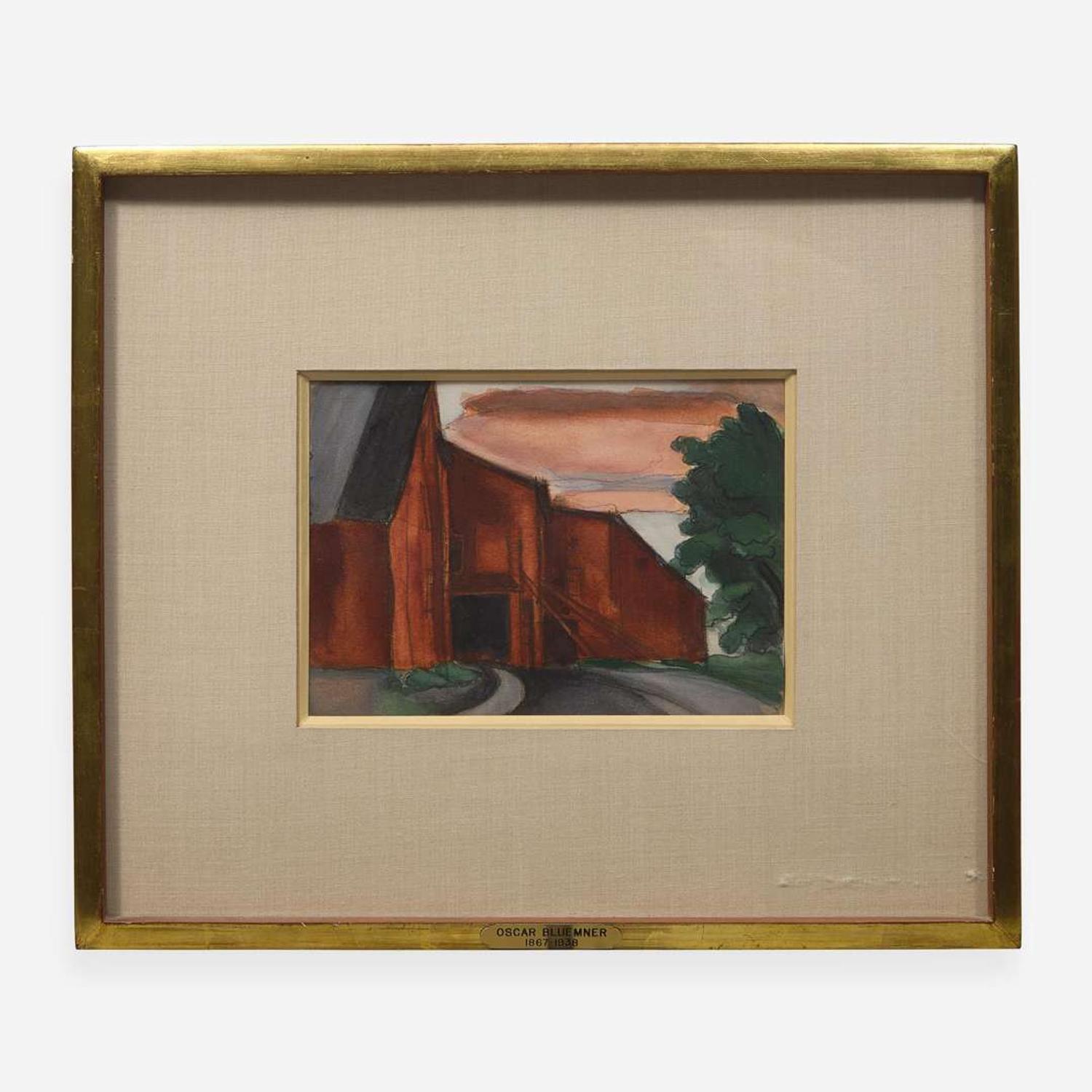 Oscar Bluemner (German/American, 1867-1938) Red Barns