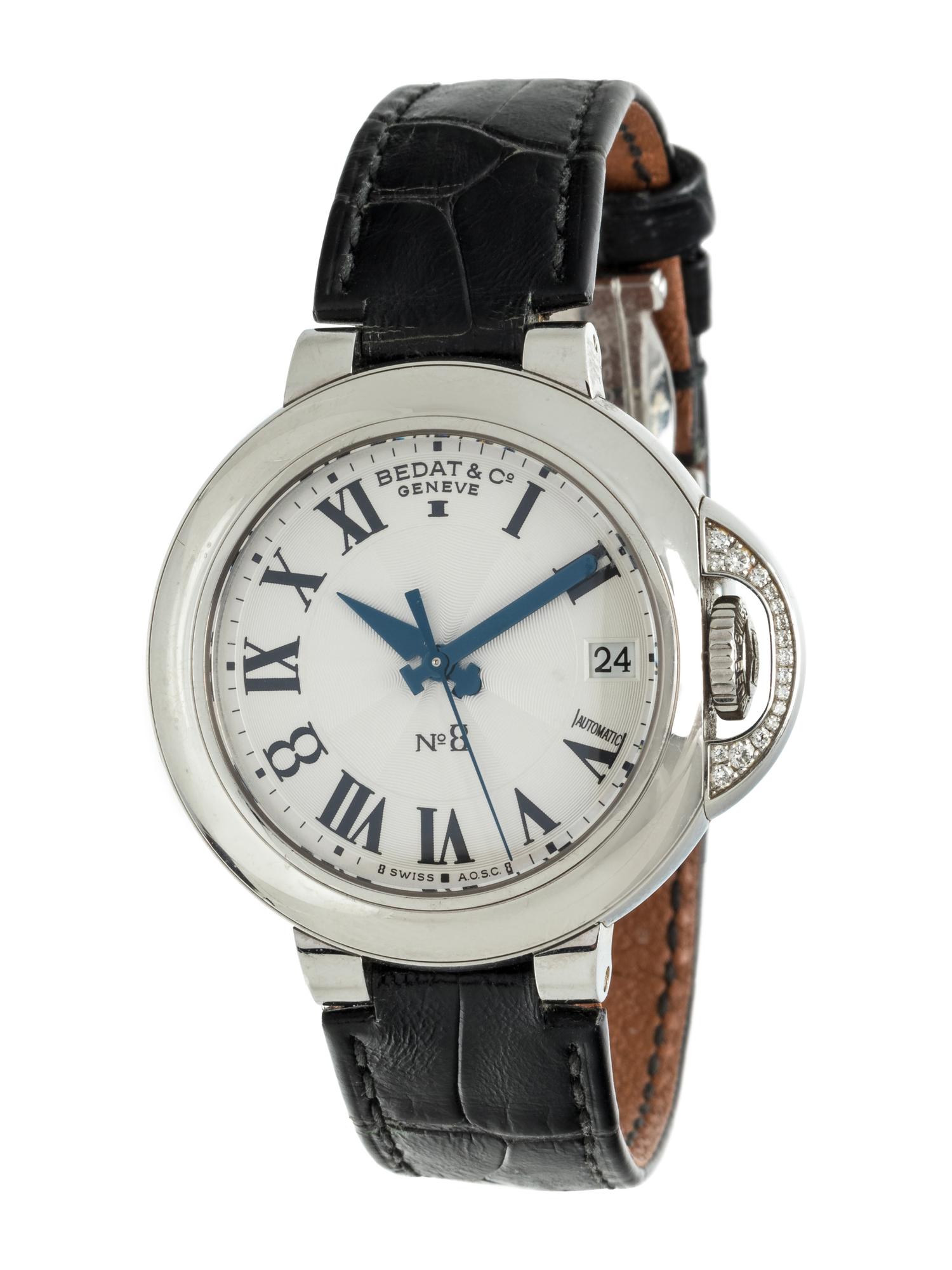 BEDAT & CO., STAINLESS STEEL AND DIAMOND REF. 828 'NO. 8' WRISTWATCH