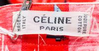 A Celine Red Cotton Sailboat Dress, Size 40; Self tie: 74" x 2.25".