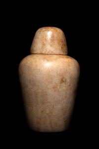 An Egyptian Alabaster Canopic Jar