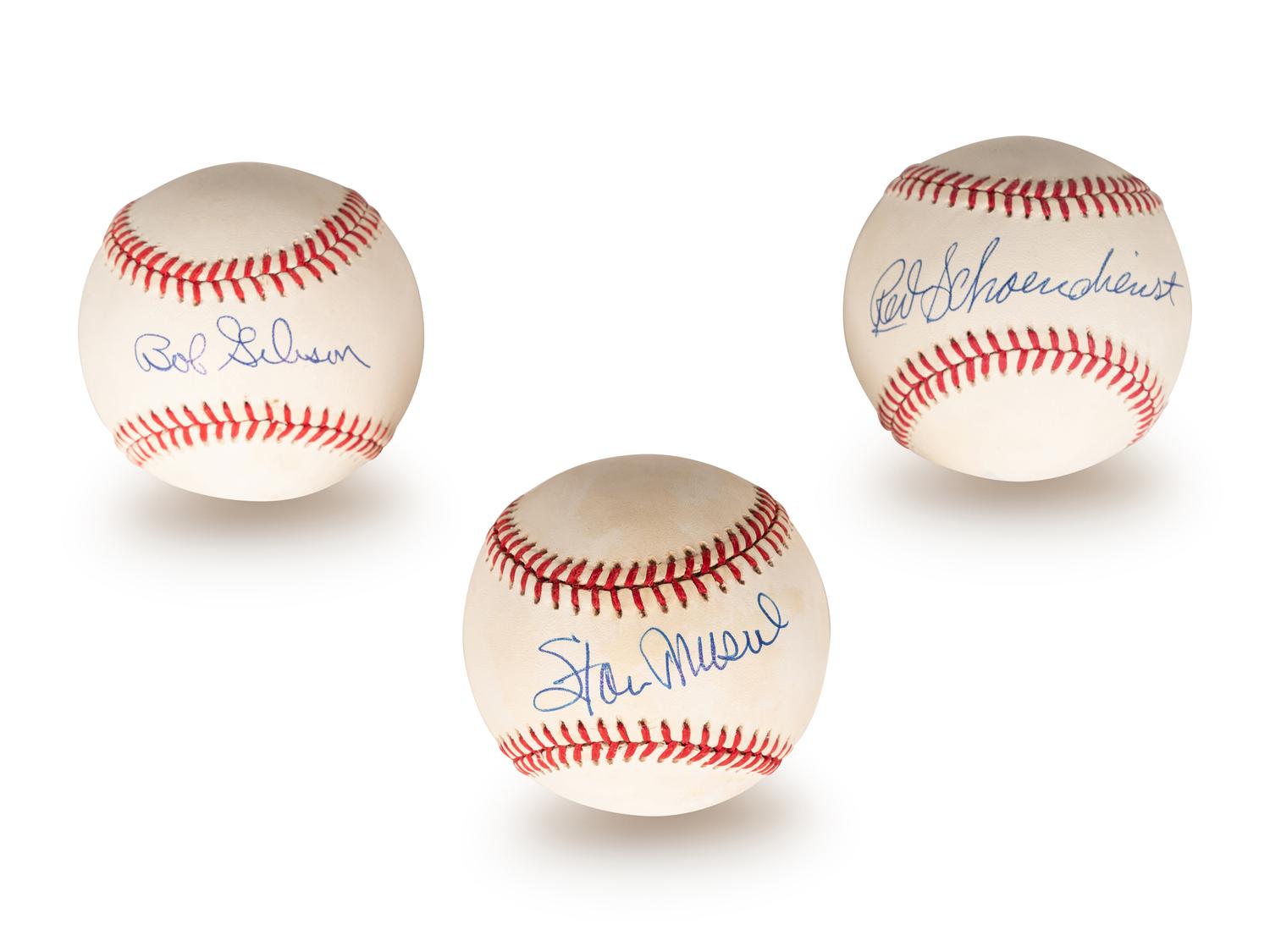 A Group of St. Louis Cardinals Hall of Fame Signed Autograph Items (Beckett Authentication Services BAS Certified),