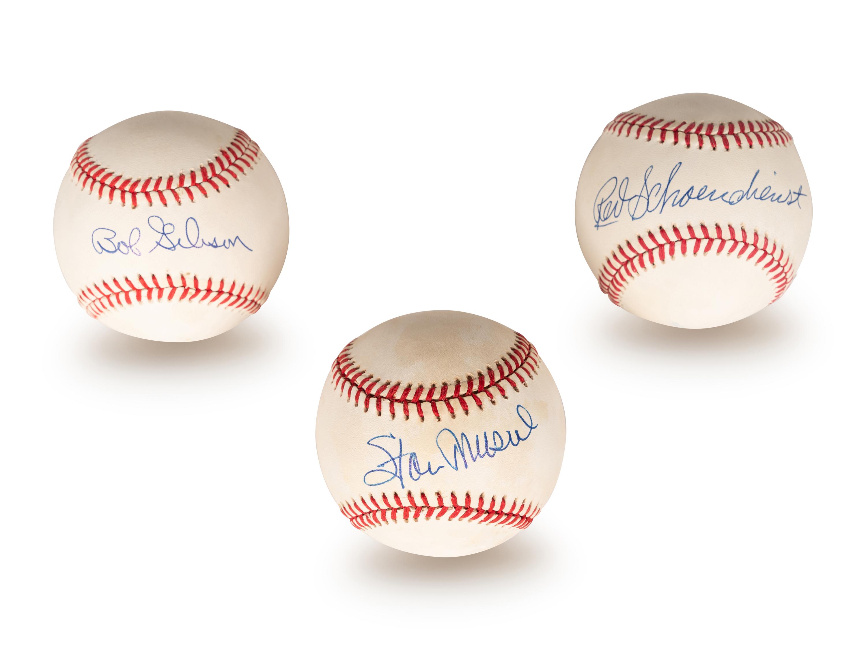 A Group of St. Louis Cardinals Hall of Fame Signed Autograph Items (Beckett Authentication Services BAS Certified),