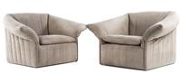 A pair of Italian Faux Suede Lounge Chairs