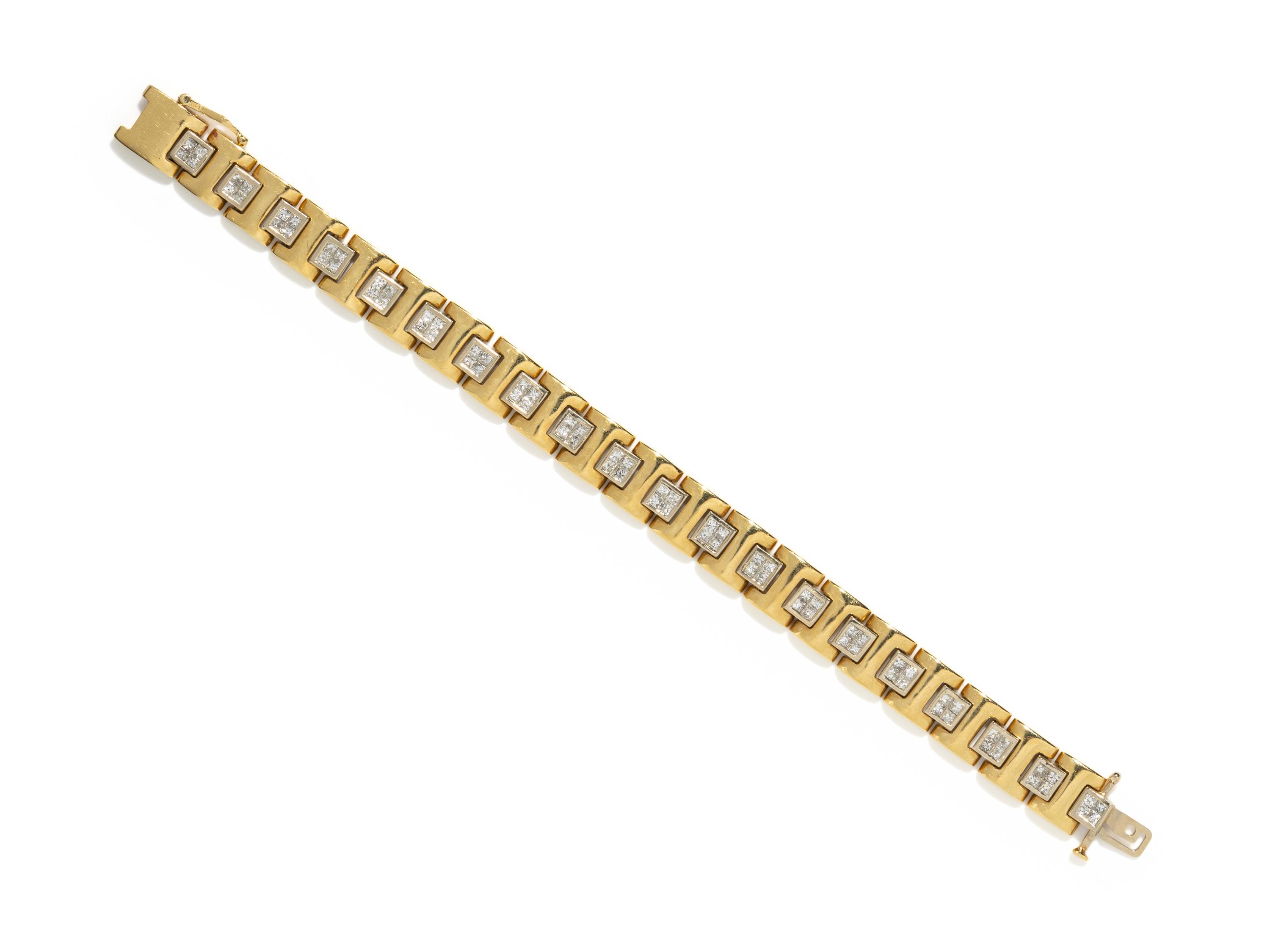 YELLOW GOLD AND DIAMOND BRACELET