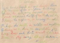 To Laura, Long Leaved Laurels…