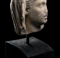 A Late Hellenistic Marble Head of a Veiled Woman