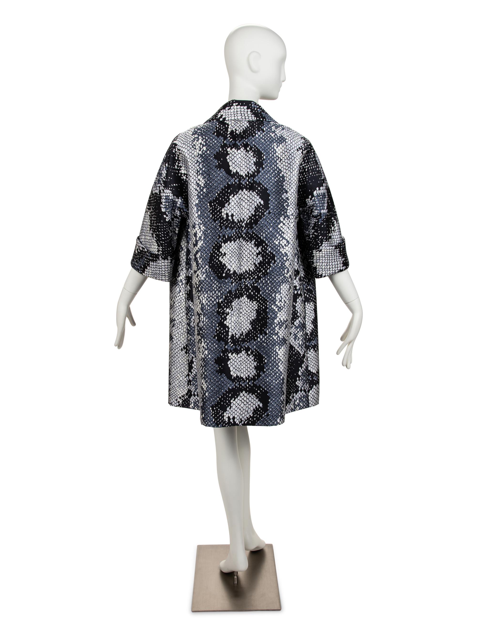 Prada Blue Snake Skin Print Coat, c.2010s