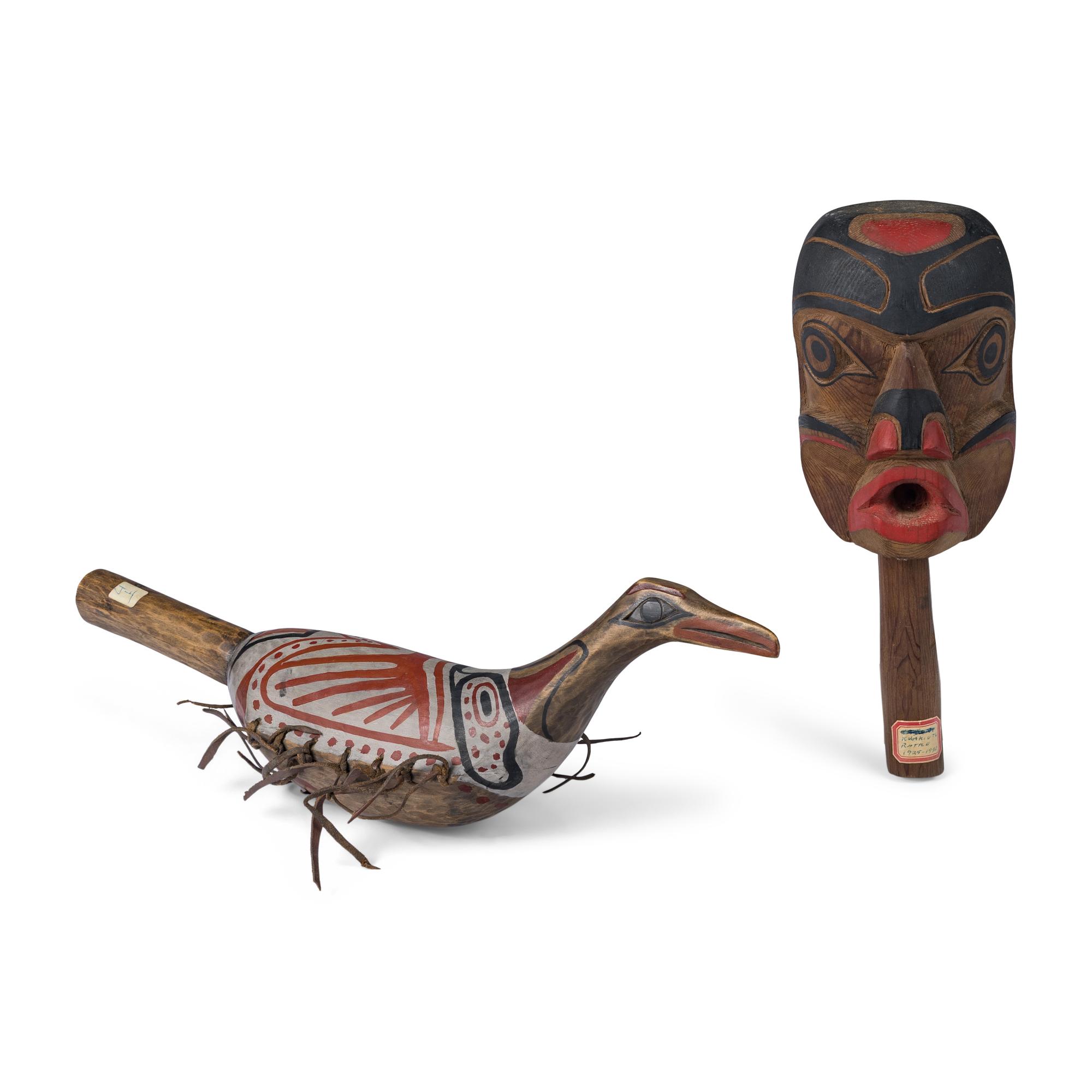 Kwakuitl and Salish Rattles