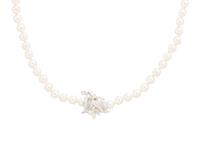 CULTURED PEARL AND DIAMOND NECKLACE