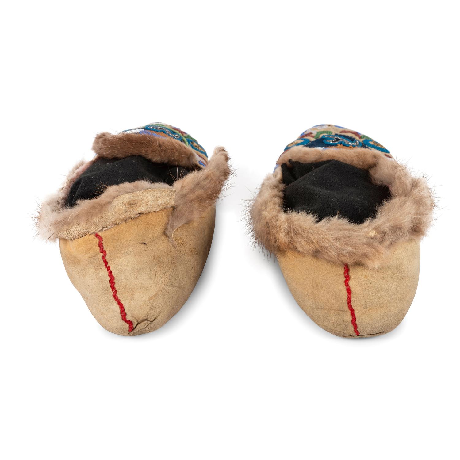 Tlingit and Tahltan Beaded Hide Moccasins