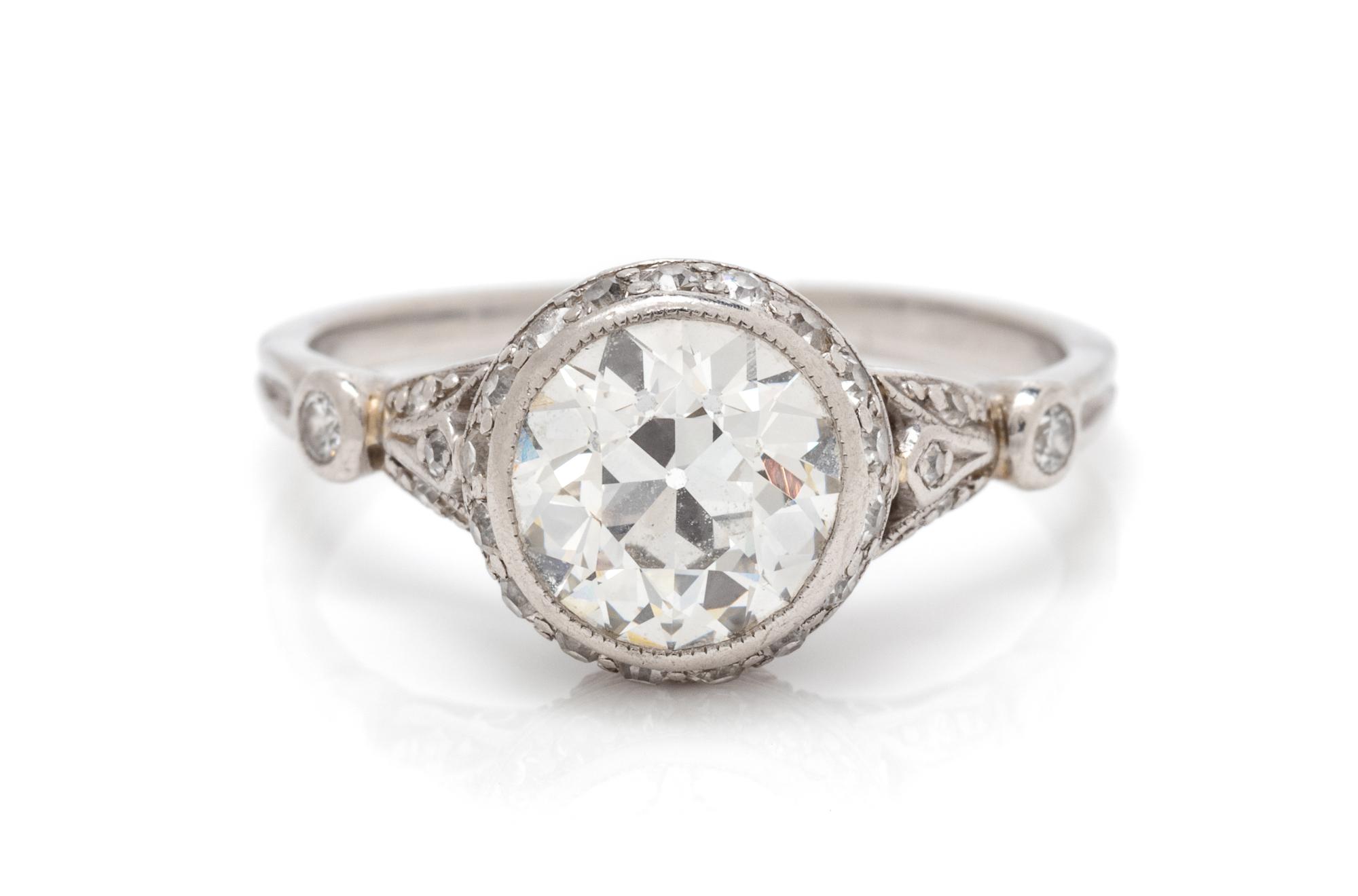 An Art Deco Platinum and Diamond Ring, 2.20 dwts.