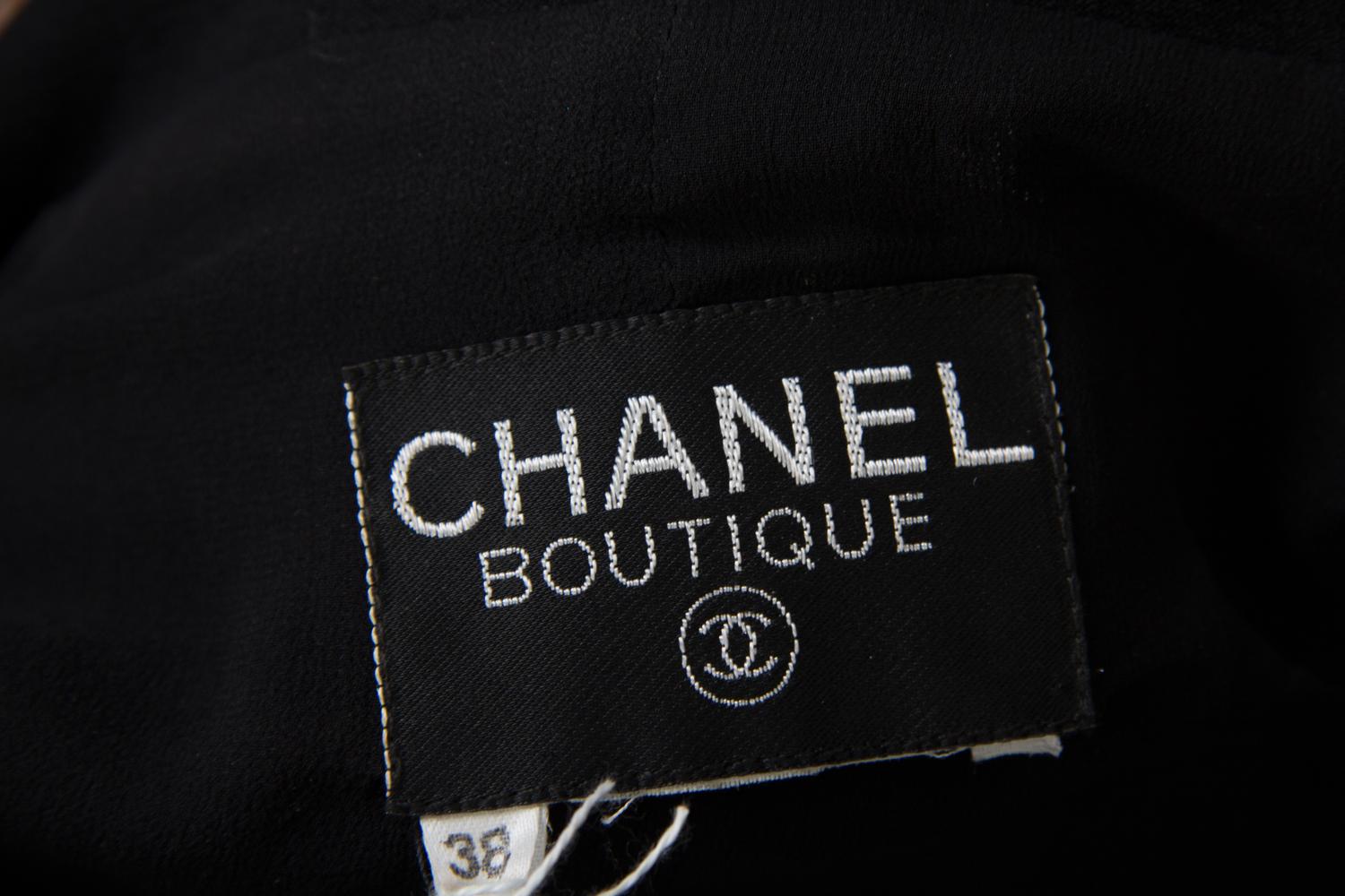 A Chanel Black Wool Dress Ensemble, Size 38.