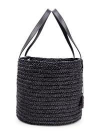 Saint Laurent Panier Straw Tote with Leather Handles