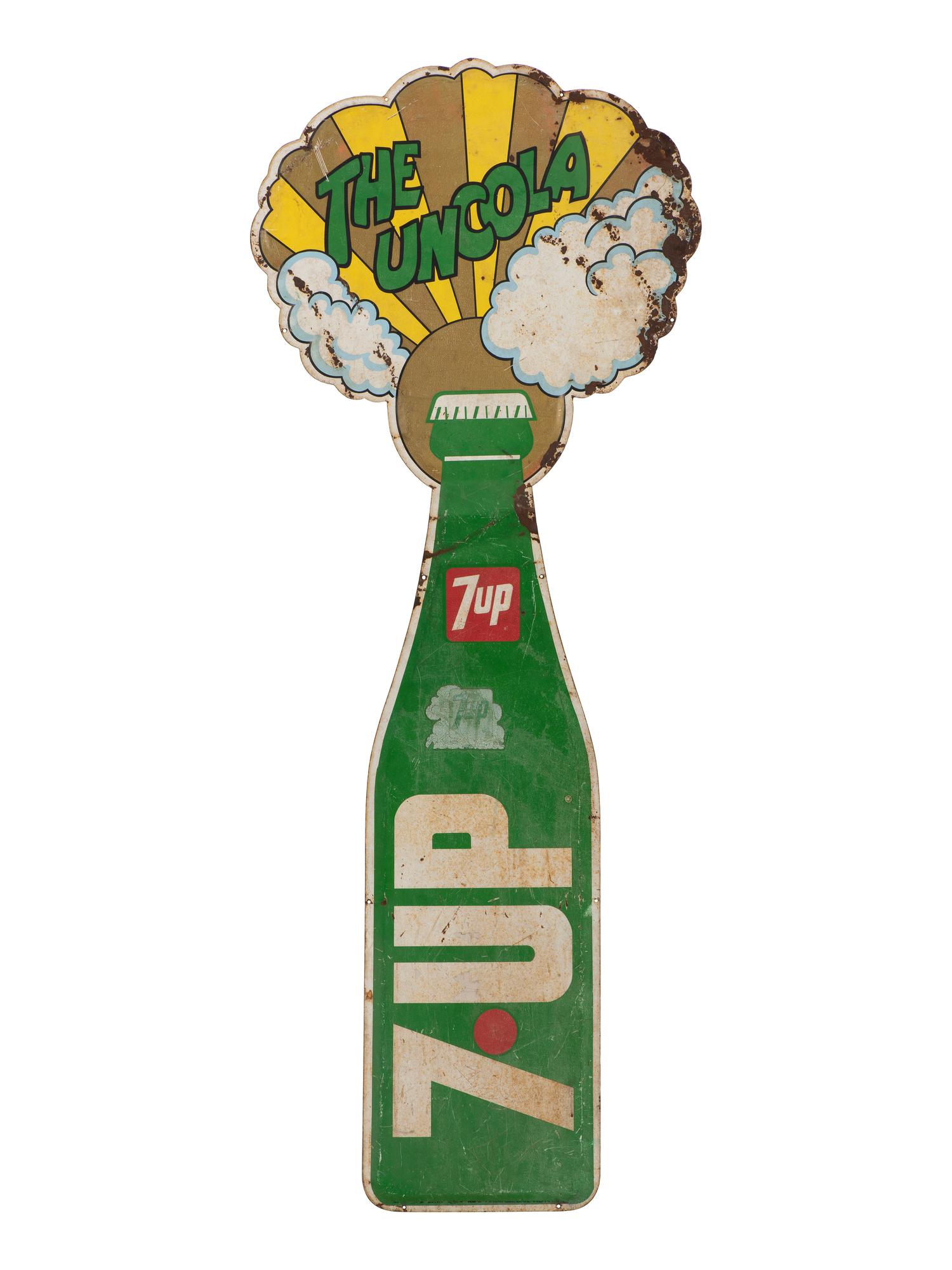 A 7up 'The Uncola' Embossed Tin Advertising Sign