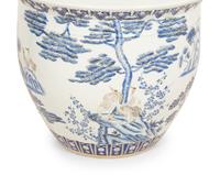 A Pair of Chinese Blue and White Porcelain Jardinières
