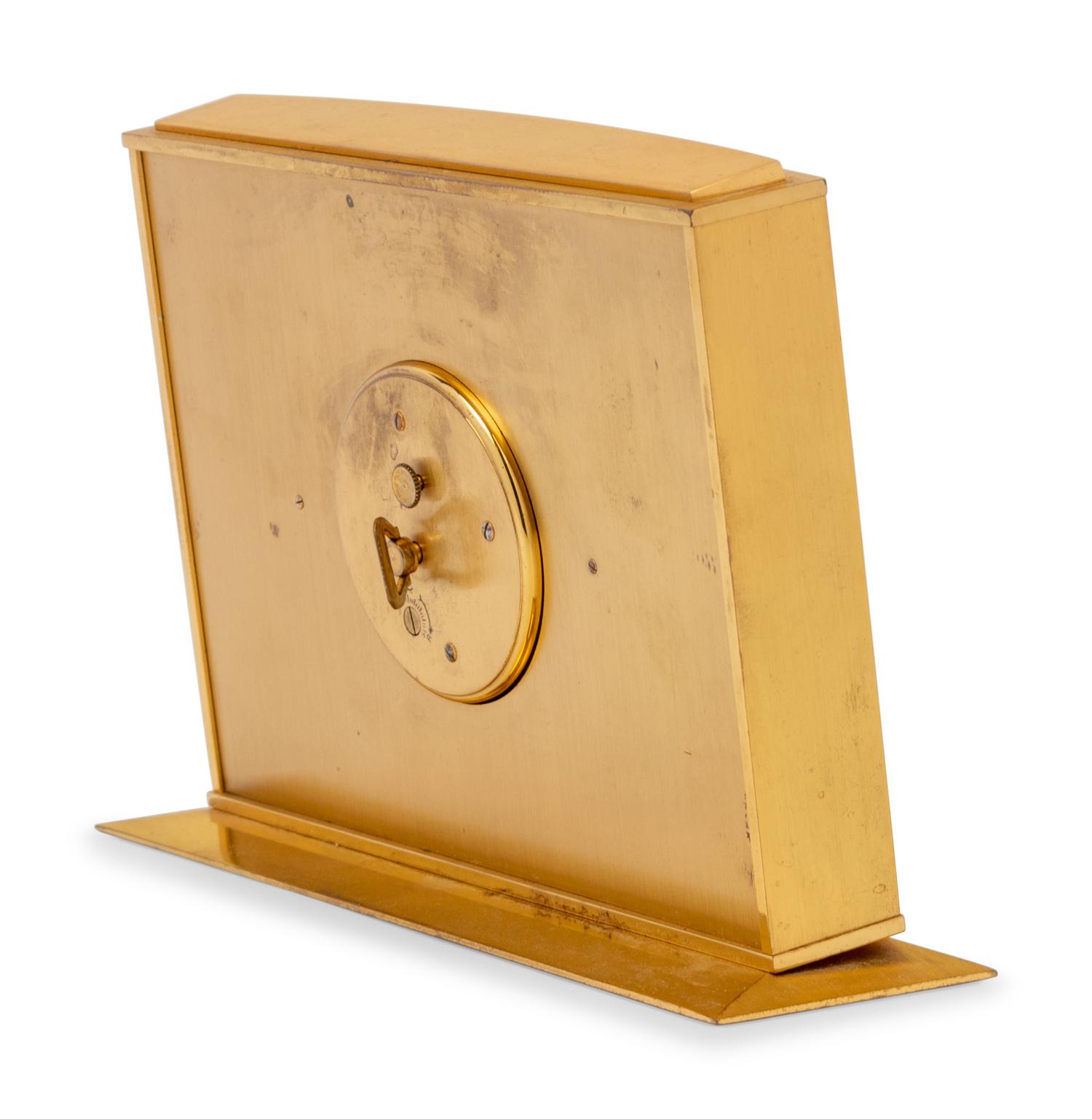 A Tiffany & Co. Brass Desk Clock