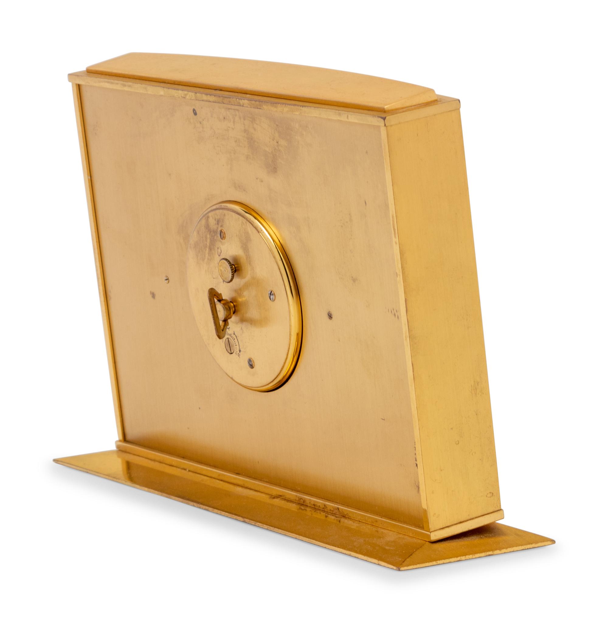 A Tiffany & Co. Brass Desk Clock