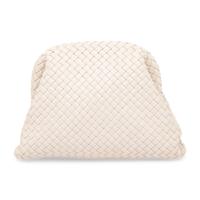 BOTTEGA VENETA, WHITE INTRECCIATO LEATHER CLUTCH