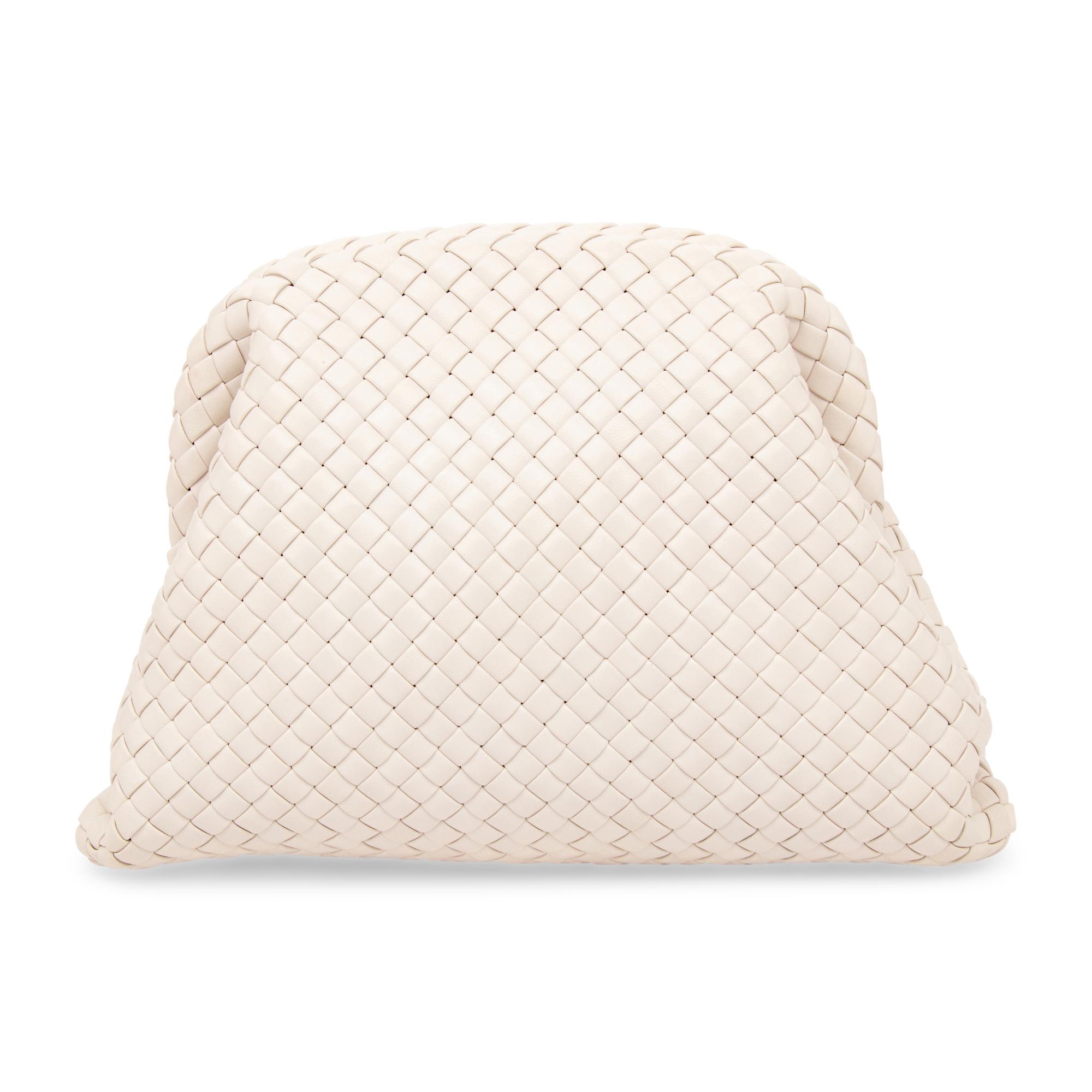 BOTTEGA VENETA, WHITE INTRECCIATO LEATHER CLUTCH