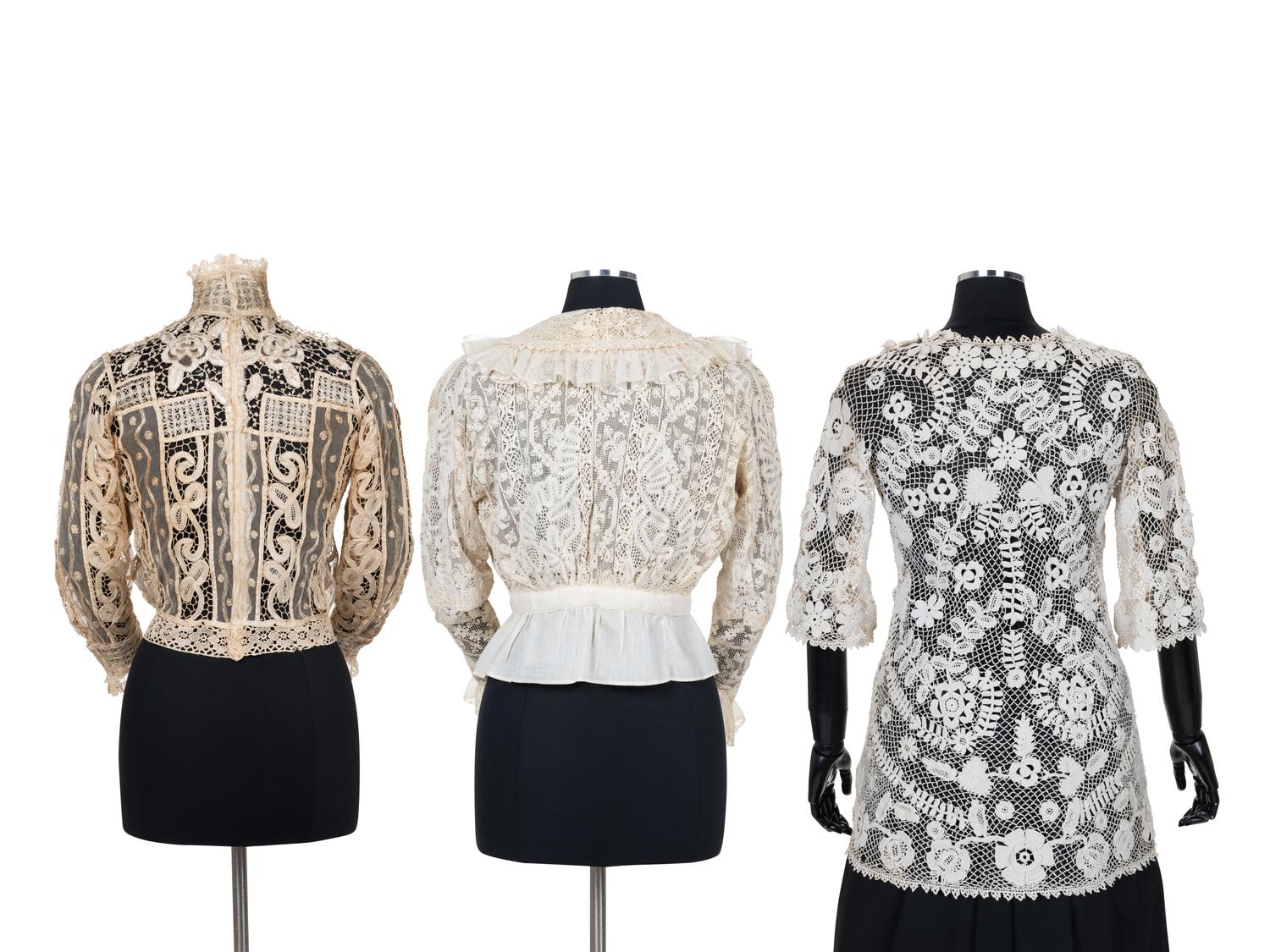 Three Edwardian Lace Blouses, 1900-10