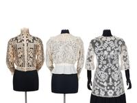 Three Edwardian Lace Blouses, 1900-10