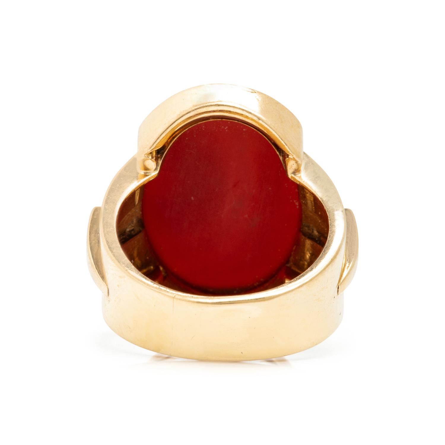 Yellow Gold and Carnelian Ring