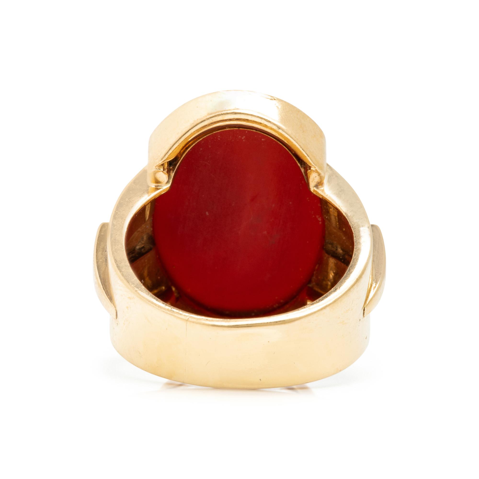 Yellow Gold and Carnelian Ring