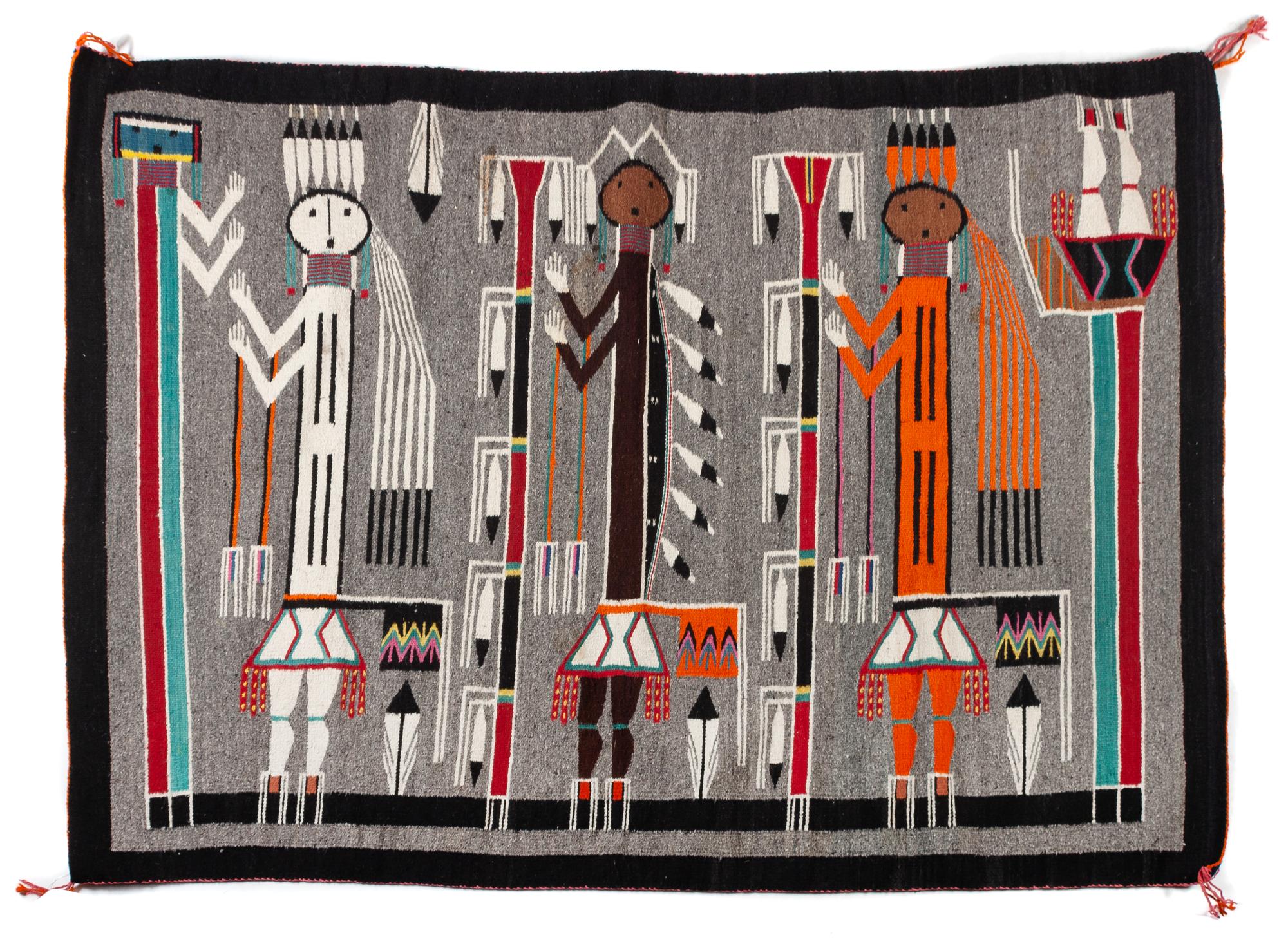 Navajo Yei Rug Mid 20th Century