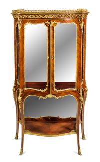 A Louis XV Style Gilt Bronze Mounted Kingwood Vitrine Height 62 3/4 x width 36 x depth 15 inches. — PARIS, CIRCA 1900