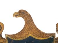 A Large Polychrome Painted Sheet Metal Eagle Crest, 19th Century