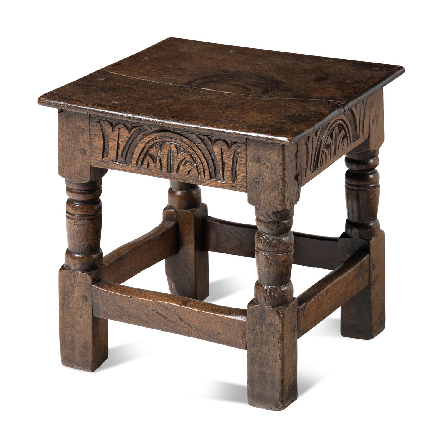 A Charles II Oak Child's Joint Stool