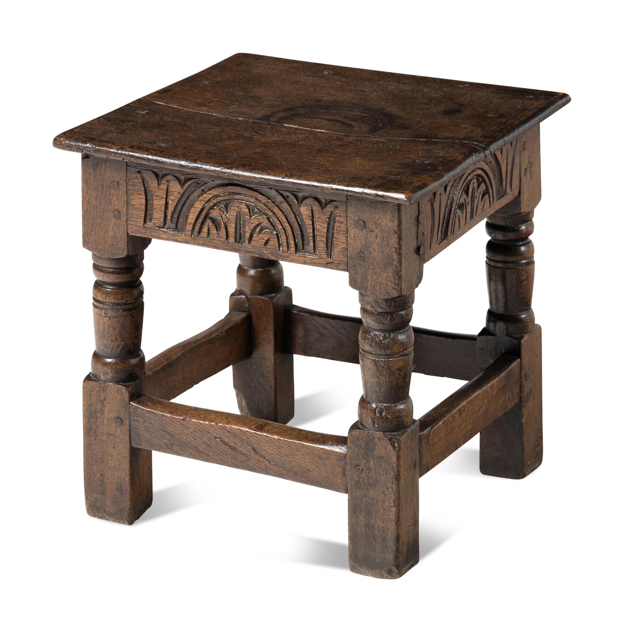 A Charles II Oak Child's Joint Stool