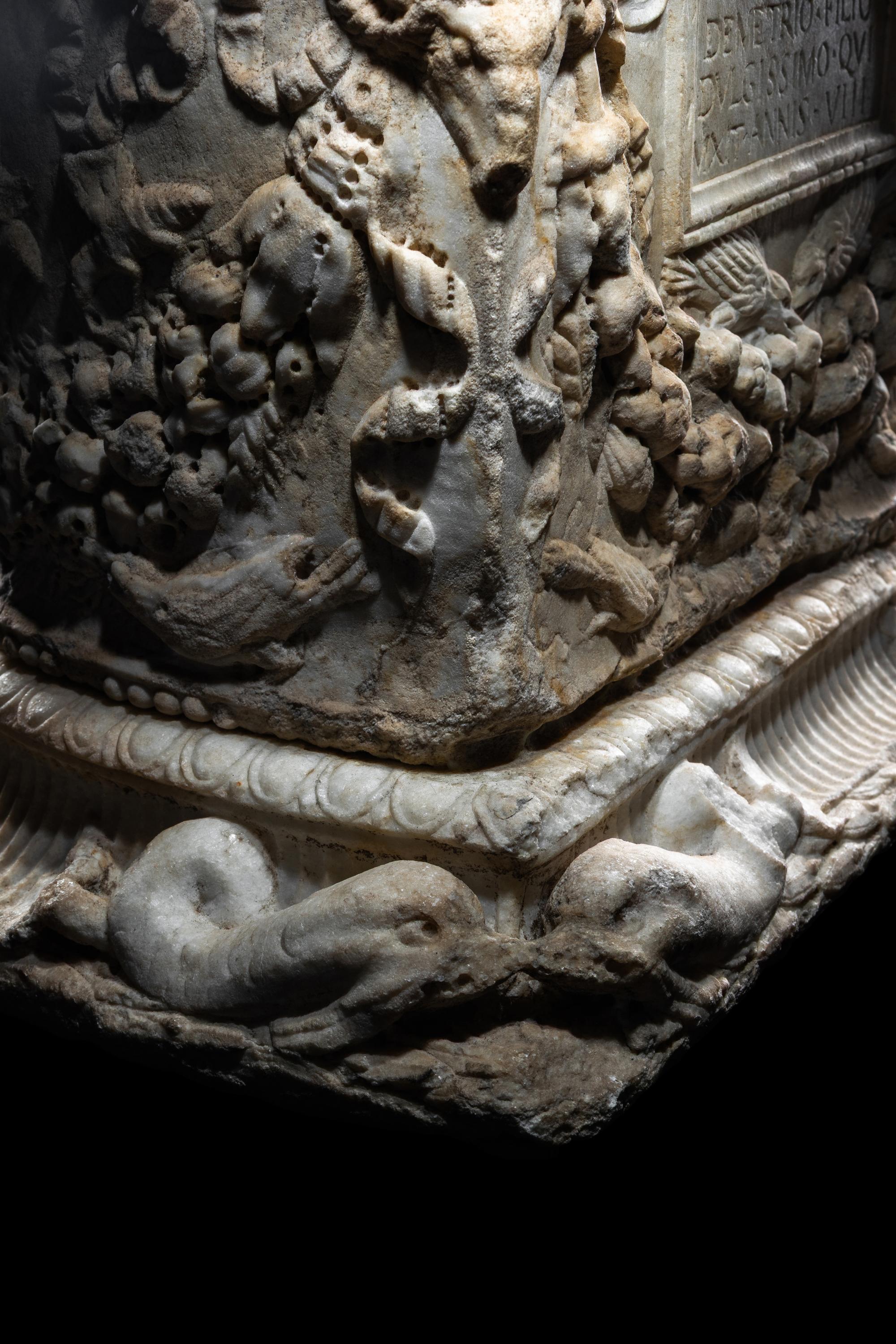A Roman Marble Cinerary Urn