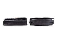 Two Chanel Black Quilted Leather Wallet Bags, 2006-2009
