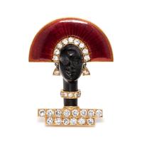NARDI, ENAMEL AND DIAMOND 'PRINCESS TURANDOT' BROOCH