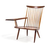 George Nakashima, (Japanese/American, 1905-1990), lounge chair with free edge arm, 1984