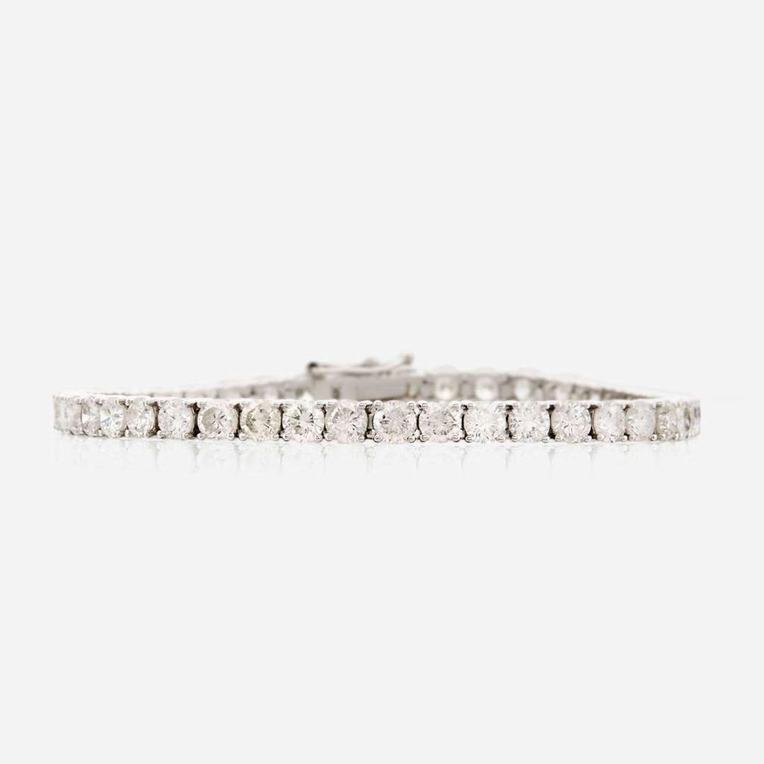 A diamond and white gold bracelet