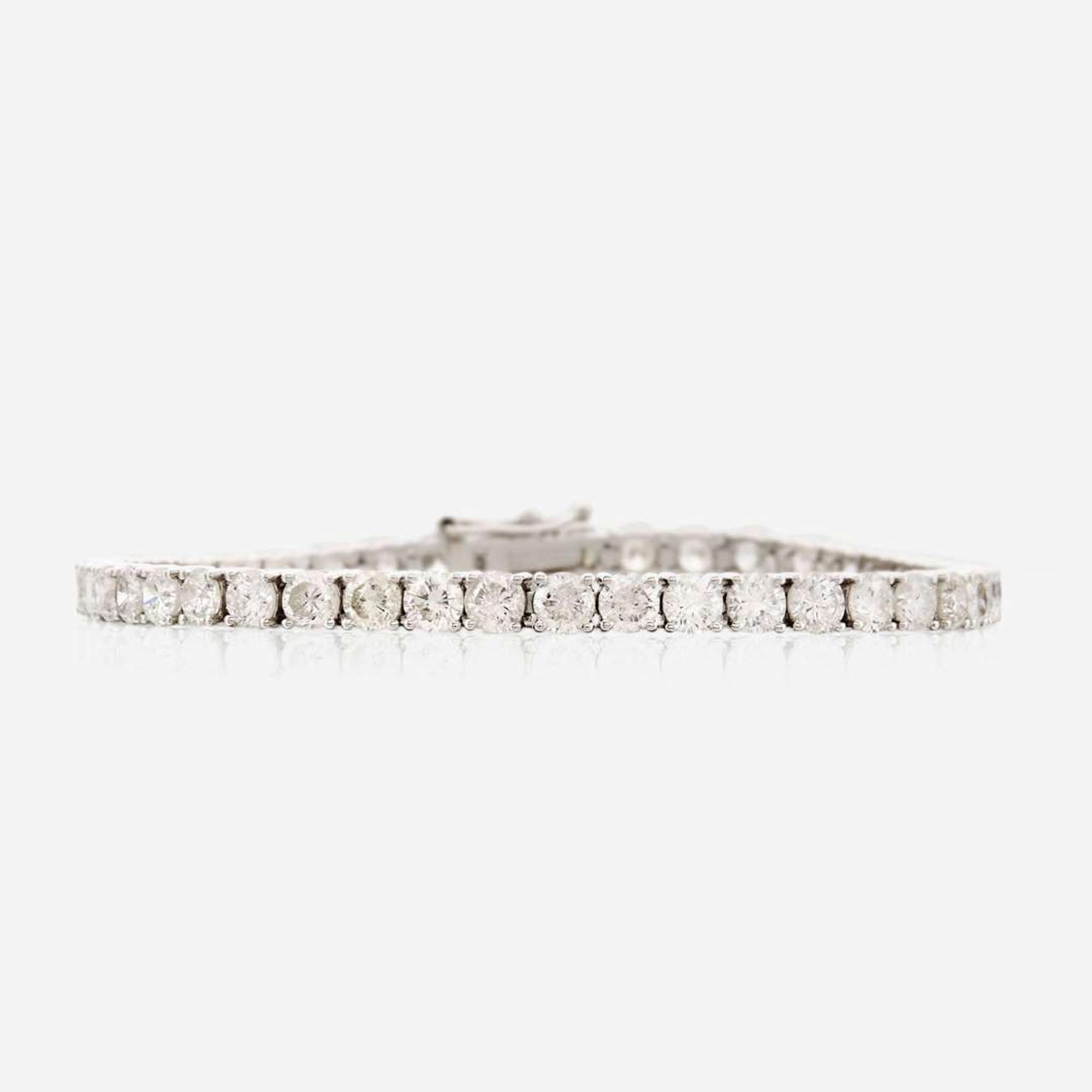 A diamond and white gold bracelet
