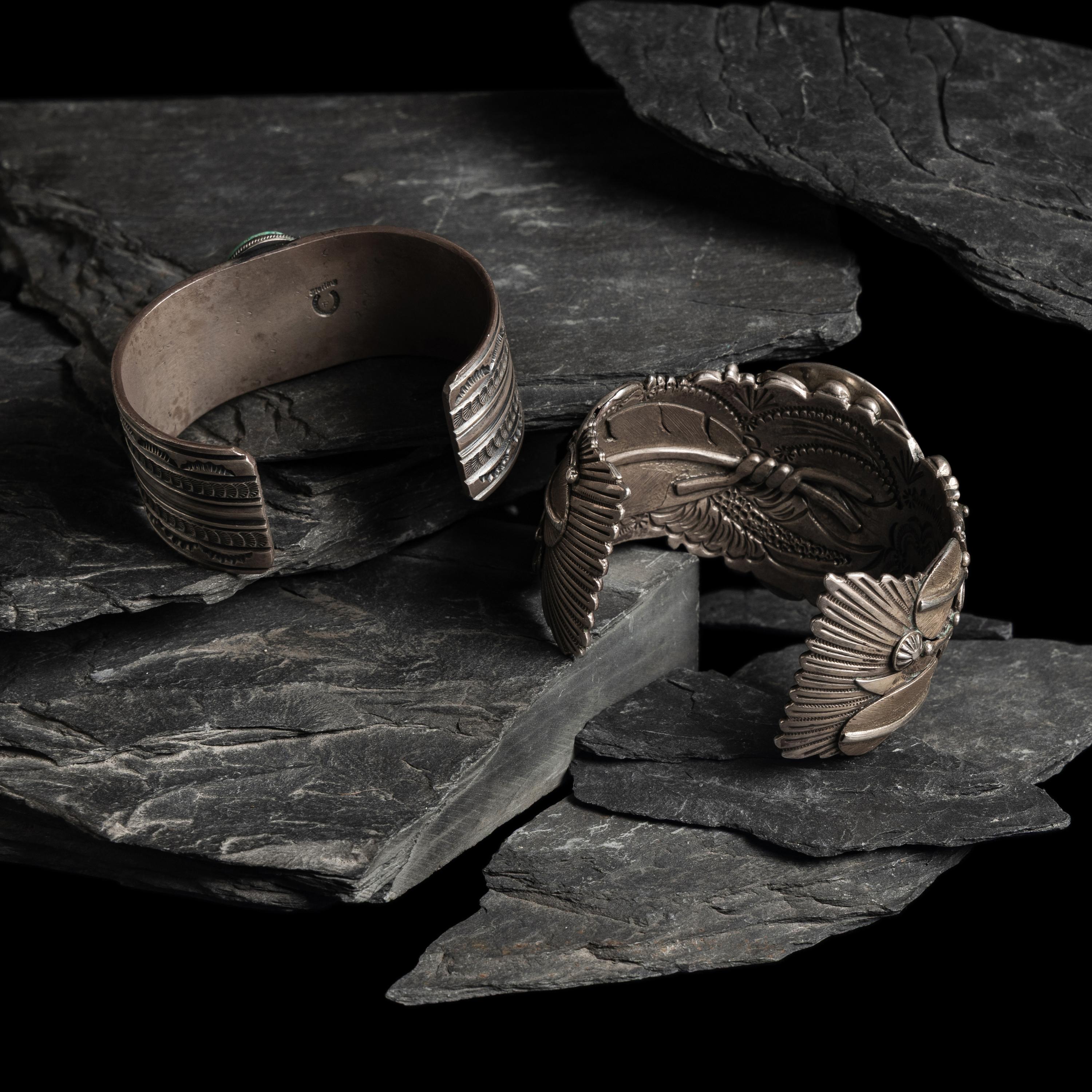 Navajo Sterling Silver and Turquoise Cuff Bracelets
