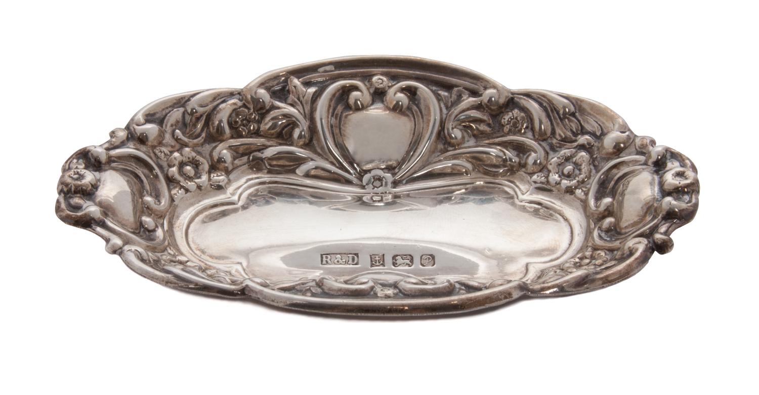 An Elizabeth II Silver Salt, Roberts & Dore, Birmingham, 1989, the rim decorated with C-scrolls and vacant cartouches.
