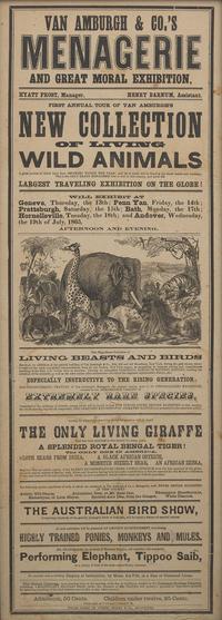 [Circus] [Van Amburgh, Isaac A.] Van Amburgh & Co.'s Menagerie and Great Moral Exhibition