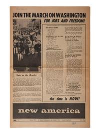 [AFRICAN AMERICANA - CIVIL RIGHTS]. Join the March on Washington for Jobs and Freedom! New York: Socialist Party, August 1963. Special Supplement, New America .