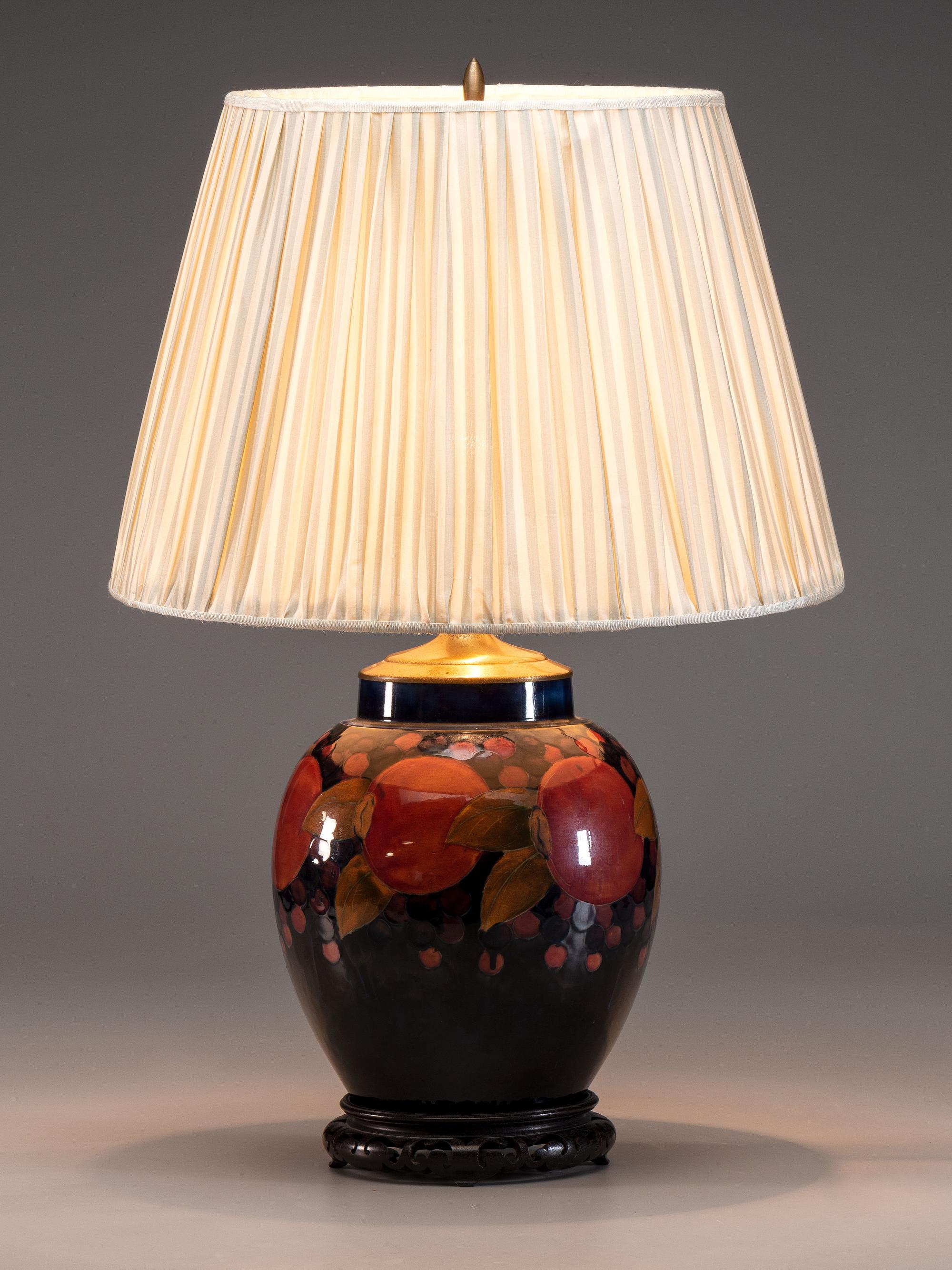 Pomegranate Vase Mounted as Lamp