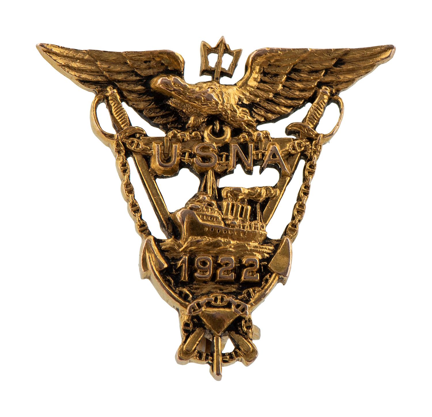 [WORLD WAR II]. The Lucky Bag 1922: the Annual of the Regiment of Midshipmen United States Naval Academy. Plus class pin from 1922, both belonging to R.W. Morse.