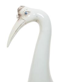 A Pair of Chinese Glazed Ceramic Cranes