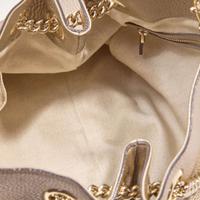 A Gold Gucci Pebbled Calfskin Soho Chain Shoulder Bag Gucci