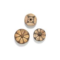 Three Egyptian Faience Floral Inlays