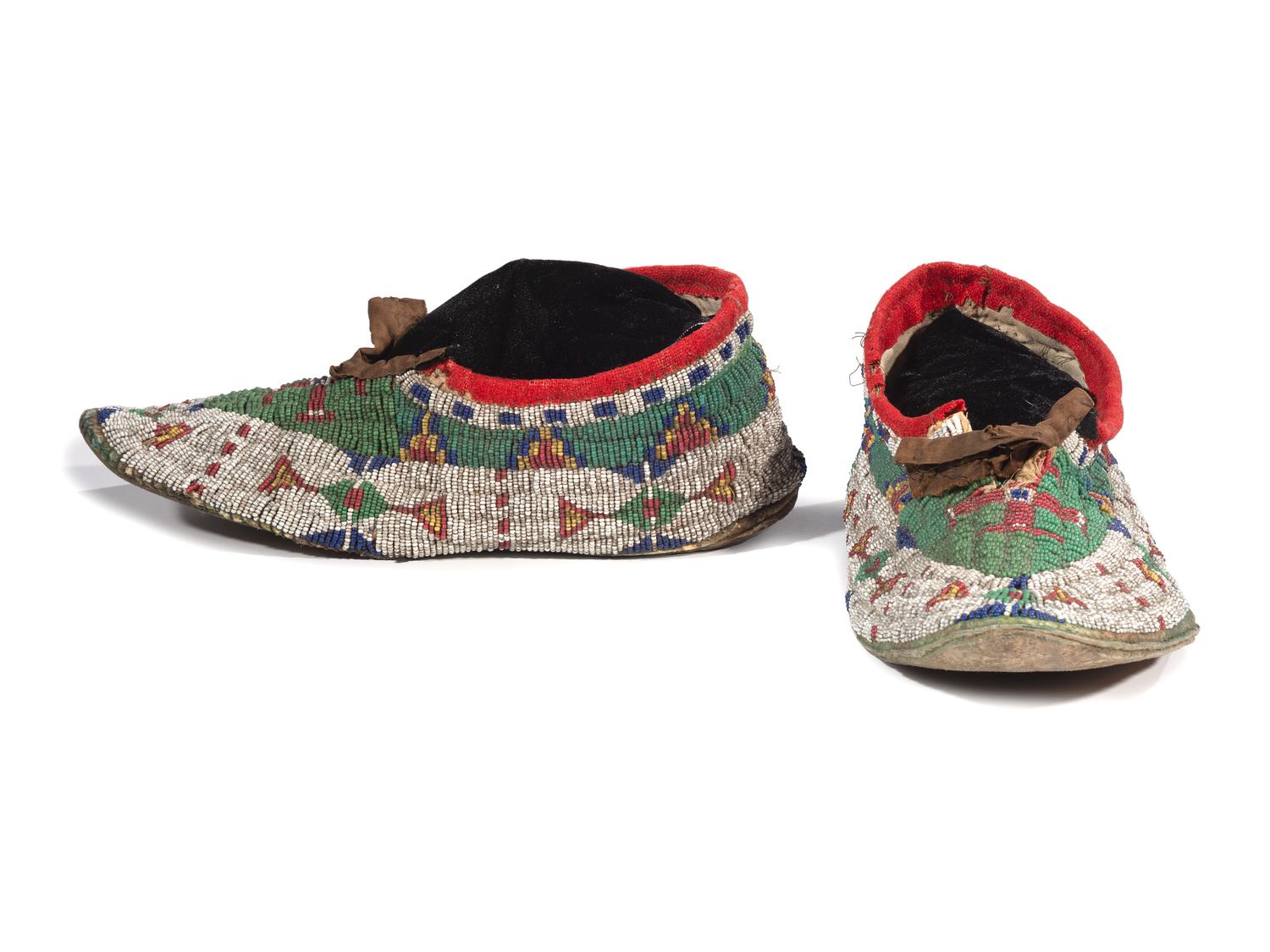 Sioux Beaded Hide Moccasins