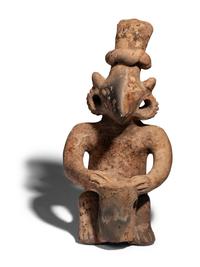 A Jalisco Terracotta Seated Drummer